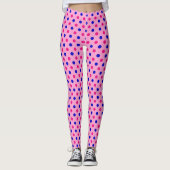 Roze Blauw Roze Stippenpatroon Leggings (Voorkant)