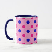 Roze Blauw Roze Stippenpatroon Mok (Links)