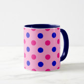 Roze Blauw Roze Stippenpatroon Mok (Voorkant rechts)