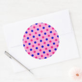 Roze Blauw Roze Stippenpatroon Ronde Sticker (Envelop)
