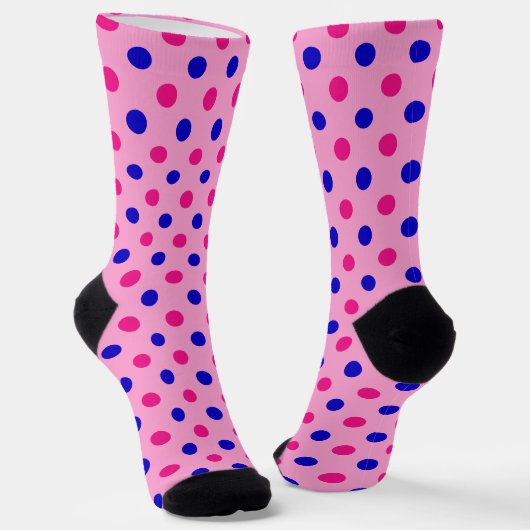 Roze Blauw Roze Stippenpatroon Sokken (Gebogen)