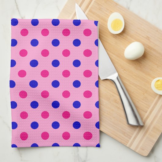 Roze Blauw Roze Stippenpatroon Theedoek (Quarter Fold)