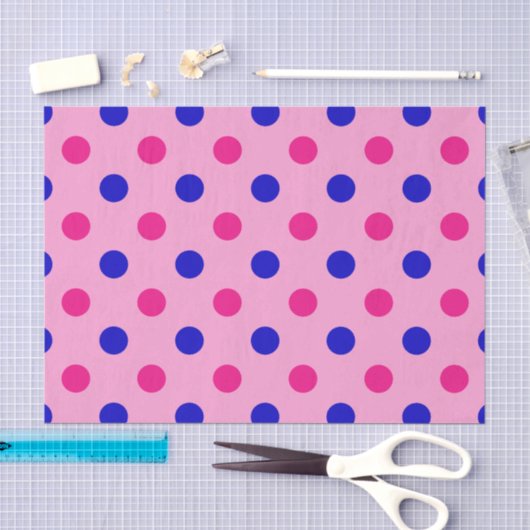 Roze Blauw Roze Stippenpatroon Tissuepapier (Craft)