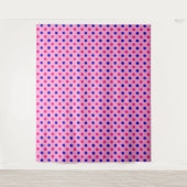 Roze Blauw Roze Stippenpatroon Wandkleed (Voorkant)