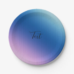 Roze blauw, roze, strepen, ombre, roze gradiënt papieren bordje