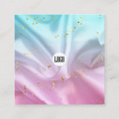 Roze Blauw Satijn Glitter Business Dank u kaart Vierkante Visitekaartje (Achterkant)