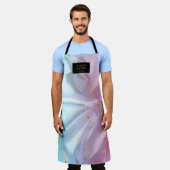 Roze Blauw Satijn Schoonheidsspecialiste Salon Mon Schort (Gedragen)