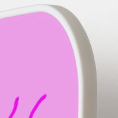 Roze Blauw Schattige Gezicht Pickleball Paddle (Links Detail)