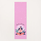 Roze & Blauw Schattige Meisje in Meditatie met Blo Yogamat (Voorkant)