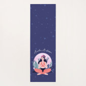 Roze & Blauw Schattige Meisje in Meditatie met Blo Yogamat (Achterkant)