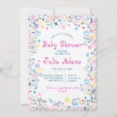 Roze Blauw Schattige mooie Doodle Funny Speelgoed  Kaart (Voorkant)