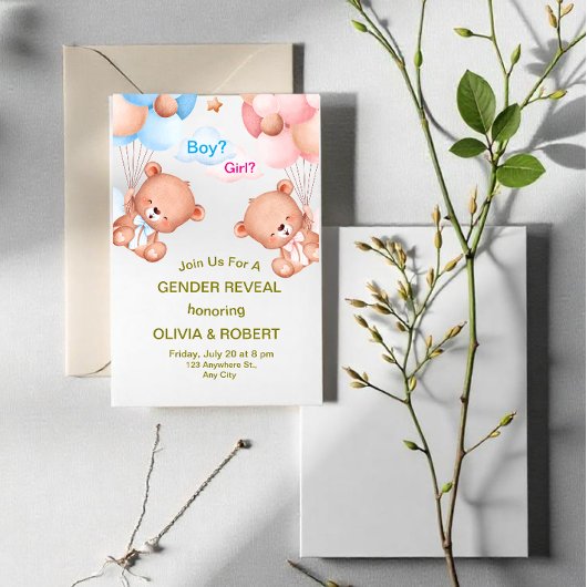 Roze Blauw Schattigee Waterverf Geslacht Reveal In Acryl Uitnodigingen