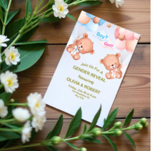 Roze Blauw Schattigee Waterverf Geslacht Reveal In Acryl Uitnodigingen