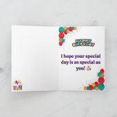 Roze Blauw Schattigee Waterverf Verjaardag Kaart (Binnen)