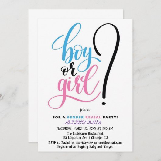 Roze Blauw Signature Collectie: Vier Kaart (Voorkant / Achterkant)