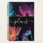 Roze Blauw Sinaasappel Röntgenfoto Bloemen Huwelij Planner (Voorkant)