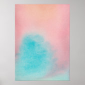 Roze Blauw Sky Abstract Aquarel Print (Voorkant)
