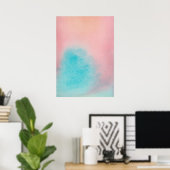 Roze Blauw Sky Abstract Aquarel Print (Thuiskantoor)