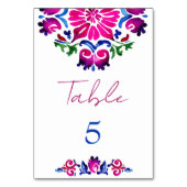 Roze blauw Spaans Talavera tegels bruiloft Kaart (Voorkant)