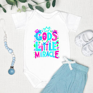 Roze & Blauw Speelse "God's Little Miracle" Romper