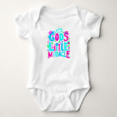 Roze & Blauw Speelse "God's Little Miracle" Romper (Voorkant)