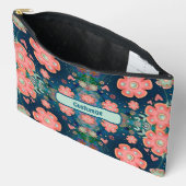 Roze Blauw Stijlvol Bloemen Patroon Accessoire Tas (Open)