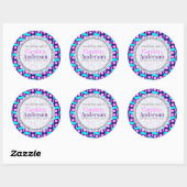 Roze Blauw Stippenpatroon Cadeau Boek label Sticke (Vel)