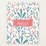 Roze Blauw Tan Abstract Bloempatroon Monogram Planner<br><div class="desc">Deze leuke monogrammed roze, blauw en tan abstracte bloempatroon planner zal een perfecte aanvulling op uw kantoor of uw portemonnee zijn.</div>