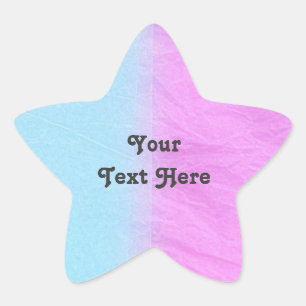 Roze & Blauw Tissue Paper Star Sticker Aanpassen
