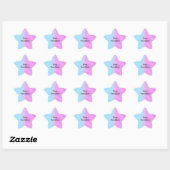 Roze & Blauw Tissue Paper Star Sticker | Aanpassen (Vel)