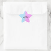 Roze & Blauw Tissue Paper Star Sticker | Aanpassen (Tas)