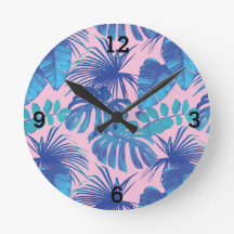 Roze blauw tropisch palm Leaf