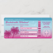 Roze Blauw Tropische Bachelorette Trip Boarding Pa Kaart (Voorkant)