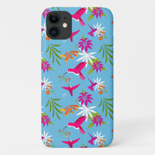 Roze Blauw Tropische Kolibrie Patterned Case-Mate iPhone Case