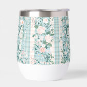 Roze Blauw Turquoise Monogram Eerste Gingham Cadea (Links)