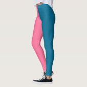 Roze Blauw Twee Tone Kleur Split Leggings (Links)