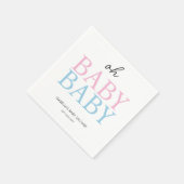 Roze & Blauw Twin Baby shower Servet (Hoek)