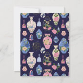 Roze Blauw  Vaas Persoonlijk briefpapier Notitiekaartje (Achterkant)