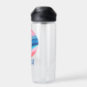 Roze blauw verloop naam school letter o waterfles (Achterkant)