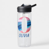 Roze blauw verloop naam school letter o waterfles (Links)