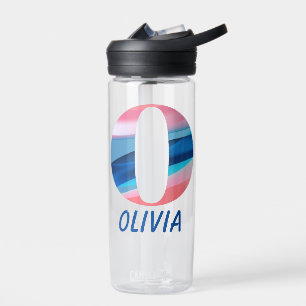 Roze blauw verloop naam school letter o waterfles
