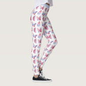  Roze Blauw Vlinder Ontwerp Pastel Patroon Leggings (Rechts)