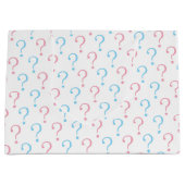 Roze blauw vraagteken sekse openbaring groot cadeauzakje (Voorkant)