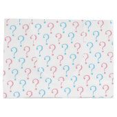 Roze blauw vraagteken sekse openbaring groot cadeauzakje (Achterkant)