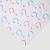 Roze blauw vraagteken weefsel tissuepapier (Detail)