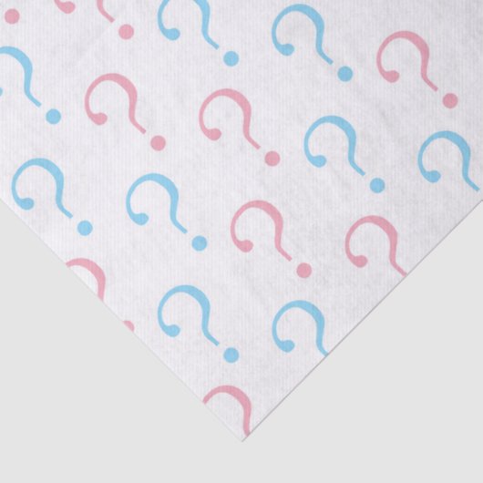 Roze blauw vraagteken weefsel tissuepapier (Detail)