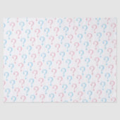 Roze blauw vraagteken weefsel tissuepapier (Voorkant)