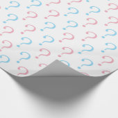 Roze blauw Vragenmerk gender openbaren Cadeaupapier (Hoek)