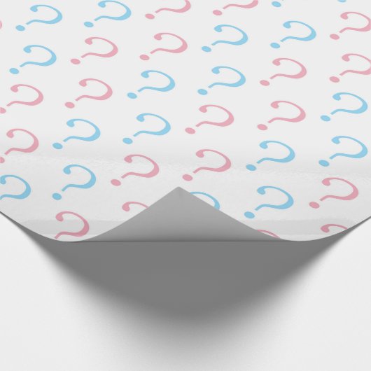 Roze blauw Vragenmerk gender openbaren Cadeaupapier (Hoek)