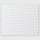 Roze blauw Vragenmerk gender openbaren Cadeaupapier (Vlak)